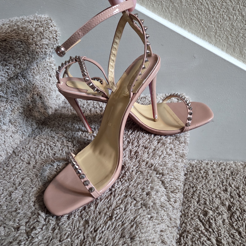 Studded Nude High Heel Sandals